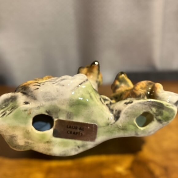 Vintage Ceramic Vixen Fox & Kit‎ Figurine by Laur-Al Crafts 5.5" - Picture 6 of 7